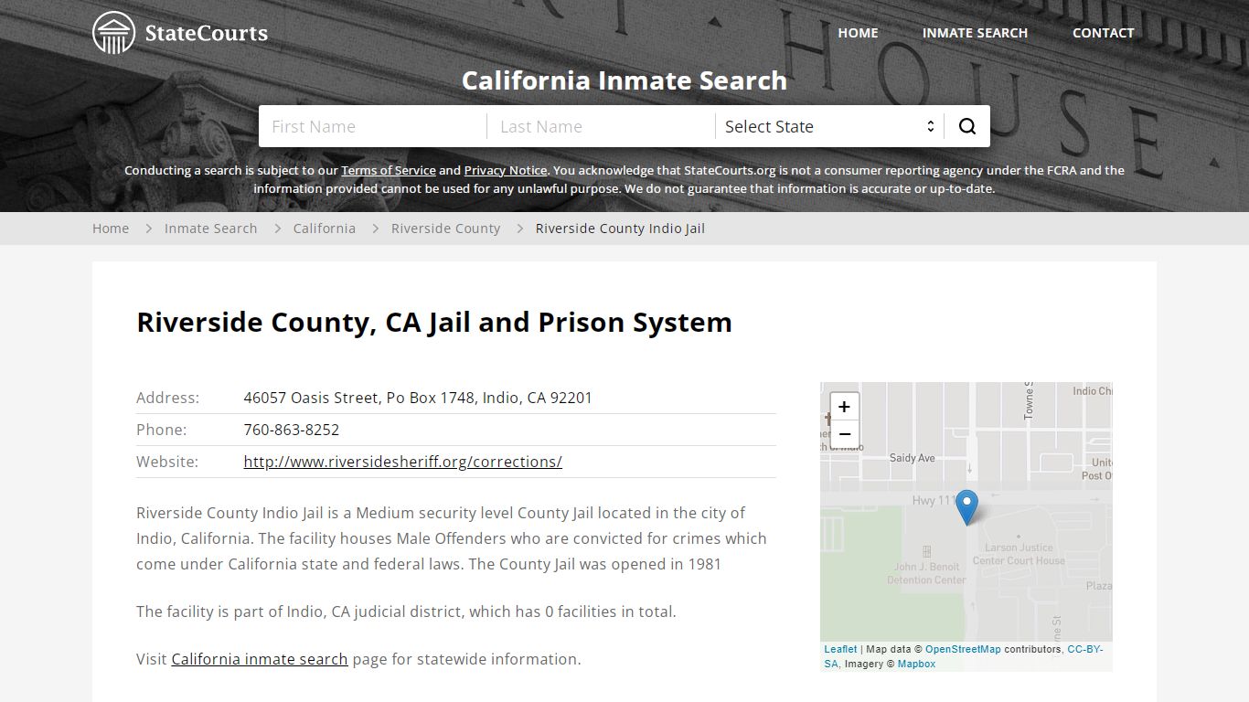 Riverside County Indio Jail Inmate Records Search ...