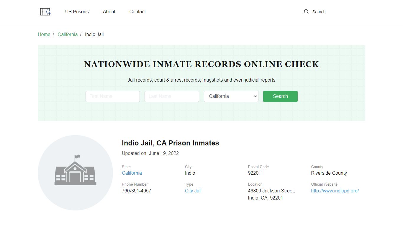 Indio Jail, CA Prison Inmates - cellblock7.org